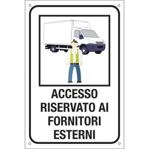 Etichetta - ''Accesso riservato ai fornitori esterni'' - 20x30 cm - Cartelli Se…