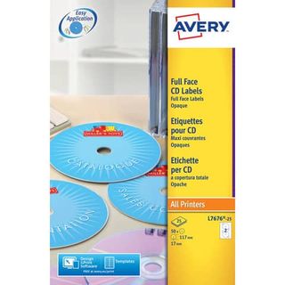 Etichetta adesiva L7676 per CD/DVD - permanente - adatta a stampanti laser - 11…