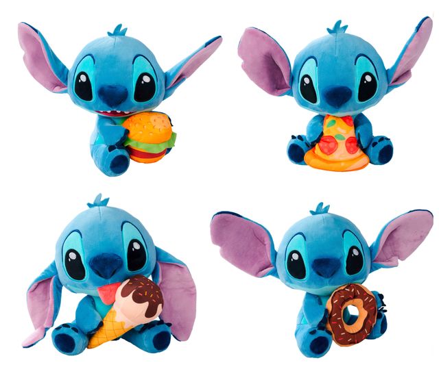 SIMBA - Stitch con cibo cm.25 - 4 asst. (3x Pizza, 1x Gelato, 1x Hamburger, 1x …