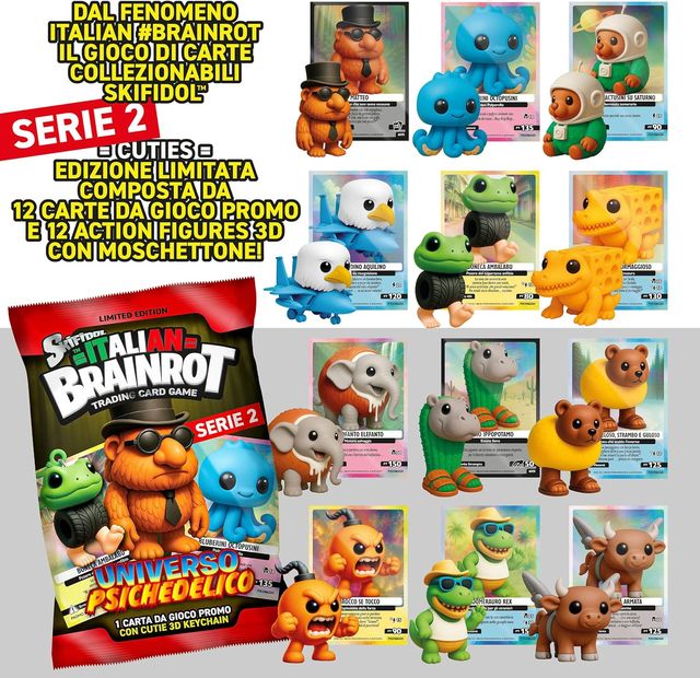 SKIFIDOL - ITALIAN BRAINROT SERIE 2 3D CUTIES 5.5CM BLINDBAG CON CARTA ESCLUSIVA
