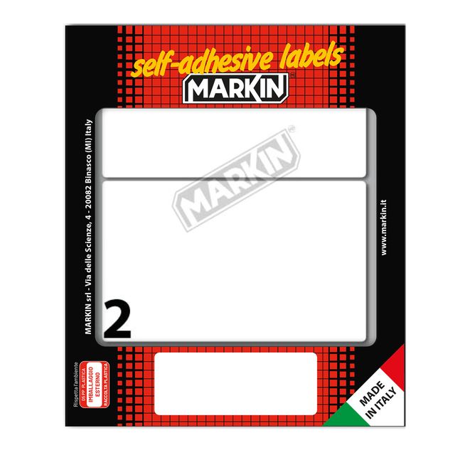 Etichette adesive - in carta - permanenti - 115 x 70 mm - 2 et/fg - 10 fogli - …