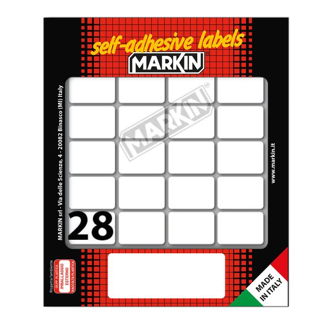 Etichette adesive - in carta - permanenti - 27 x 19 mm - 28 et/fg - 10 fogli - …