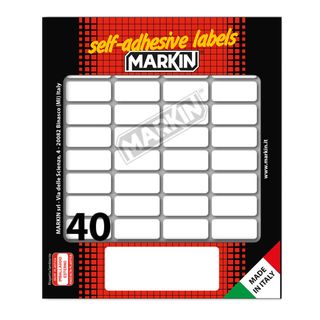 Etichette adesive - in carta - permanenti - 28 x 12 mm - 40 et/fg - 10 fogli - …