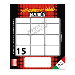 Etichette adesive - in carta - permanenti - 37 x 27 mm - 15 et/fg - 10 fogli - …