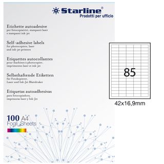 Etichette adesive - in carta - permanenti - 42 x 16,9 mm - 85 et/fg - 100 fogli…