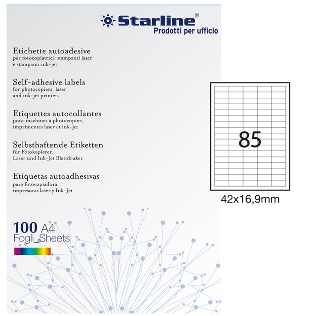 Etichette adesive - in carta - permanenti - 42 x 16,9 mm - 85 et/fg - 100 fogli…