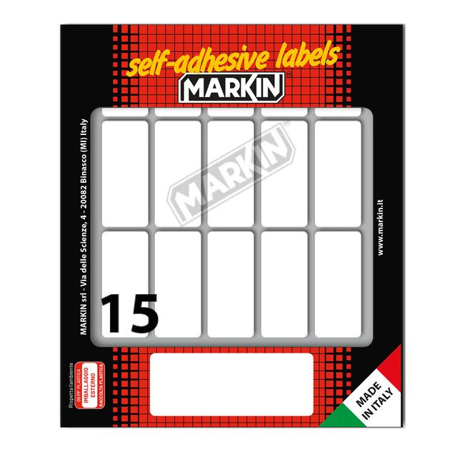 Etichette adesive - in carta - permanenti - 46 x 20 mm - 15 et/fg - 10 fogli - …