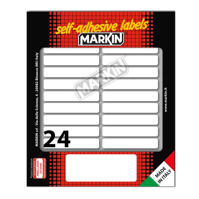 Etichette adesive - in carta - permanenti - 56 x 10 mm - 24 et/fg - 10 fogli - …