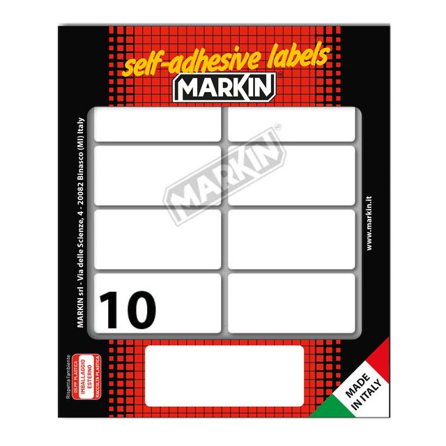Etichette adesive - in carta - permanenti - 58 x 27 mm - 10 et/fg - 10 fogli - …