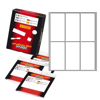 Etichette adesive - in carta - permanenti - 73 x 37 mm - 6 et/fg - 10 fogli - b…