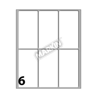 Etichette adesive - in carta - permanenti - 73 x 37 mm - 6 et/fg - 10 fogli - b…