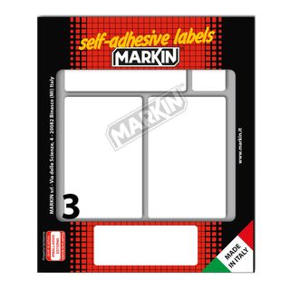 Etichette adesive - in carta - permanenti - 83 x 53 mm - 3 et/fg - 10 fogli - b…