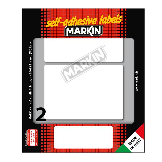 Etichette adesive - in carta - permanenti - 95 x 66 mm - 2 et/fg - 10 fogli - b…