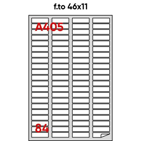 Etichette adesive A/405 - in carta - permanenti - 46 x 11,1 mm - 84 et/fg - 100…