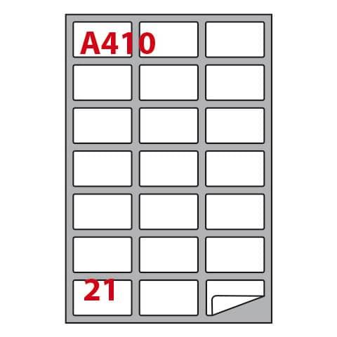Etichette adesive A/410 - in carta - permanenti - 63,5 x 38,1 mm - 21 et/fg - 1…