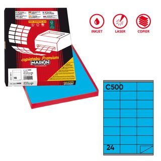 Etichette adesive C/500 - in carta - permanenti - 70 x 36 mm - 24 et/fg - 100 f…