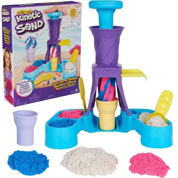 SPIN MASTER KINETIC SAND PLAYSET GELATERIA CON SABBIA CINETICA COLORATA 2 CONI …