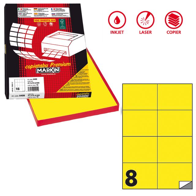 Etichette adesive C/512 - in carta - permanenti - 105 x 74,25 mm - 8 et/fg - 10…
