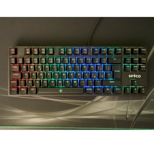 SPYCO CHALLENGE KE-112 TASTIERA GAMING MECCANICA USB RETROILLUMINATA LED RGB AD…