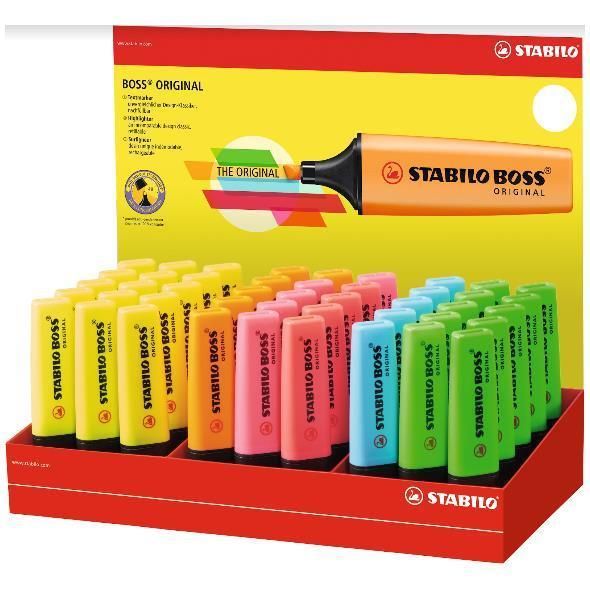 STABILO BOSS ORIGINAL - Evidenziatore - colori assortiti (pacchetto di 45)