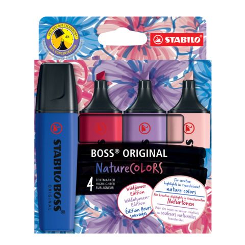 STABILO BOSS WILDFLOWER EVIDENZIATORE PUNTA A SCALPELLO 2/5 mm COLORI ASSORTITI…