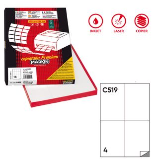 Etichette adesive C/519 - in carta -extra permanenti - 105 x 148,5 mm - 4 et/fg…