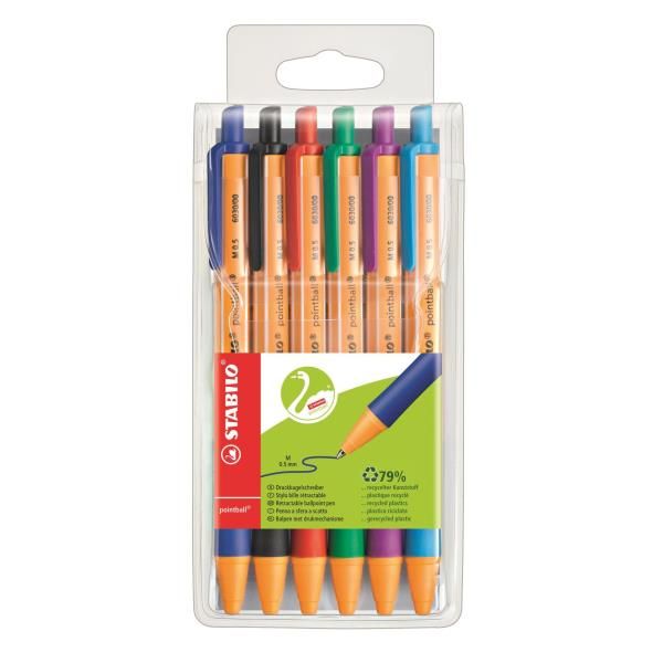 STABILO pointball - Penna a sfera - nero, rosso, blu, verde, turchese, lilla - …