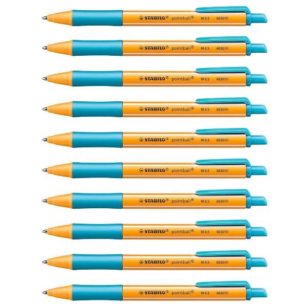 STABILO pointball - Penna a sfera - turchese - 0.5 mm - medio - retrattile