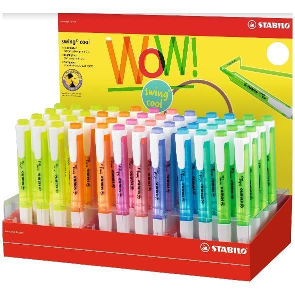 STABILO swing cool - Evidenziatore - colori assortiti (pacchetto di 48)
