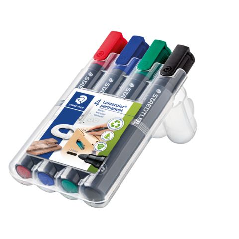STAEDTLER Lumocolor 352 - Marcatore - permanente - nero, rosso, blu, verde - 2 …
