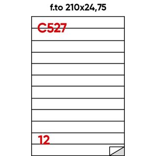 Etichette adesive C/527 - in carta - permanenti - 210 x 24,75 mm - 12 et/fg - 1…
