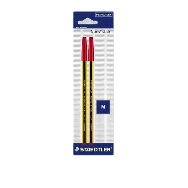 STAEDTLER Noris stick 434 - Penna a sfera - rosso - medio (pacchetto di 2)