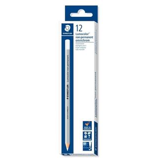 STAEDTLER OMNICHROM LUMOCOLOR MATITA ESAGONALE NON PERMANENTE BIANCO CONF 12 Pz.