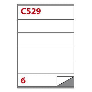Etichette adesive C/529 - in carta - permanenti - 210 x 48 mm - 6 et/fg - 100 f…