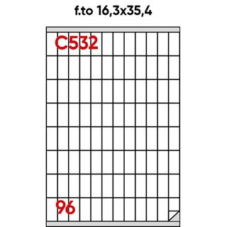 Etichette adesive C/532 - in carta - permanenti - 16,3 x 35,4 mm - 96 et/fg - 1…