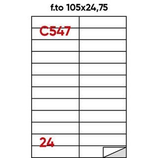 Etichette adesive C/547 - in carta - permanenti - 105 x 25 mm - 24 et/fg - 100 …