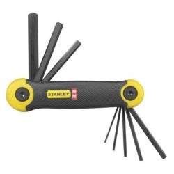 STANLEY SET 8 CHIAVI MASCHIO ESAGONALI 1.5/2/2.5/3/4/5/6/8 MM COLORE NERO/GIALLO