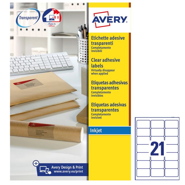 Etichette adesive J8560 - in PE - inkjet - permanenti - 63,5 x 38,1 mm - 21 et/…