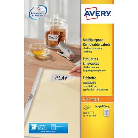 Etichette adesive L4736REV - in carta - angoli arrotondati - rimovibili - 45,7 …