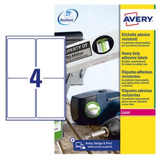 Etichette adesive L4774 - in poliestere - laser - permanenti - 99,1 x 139 mm - …