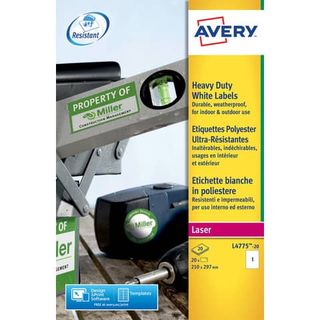 Etichette adesive L4775 - in poliestere - laser - permanenti - 210 x 297 mm - 1…