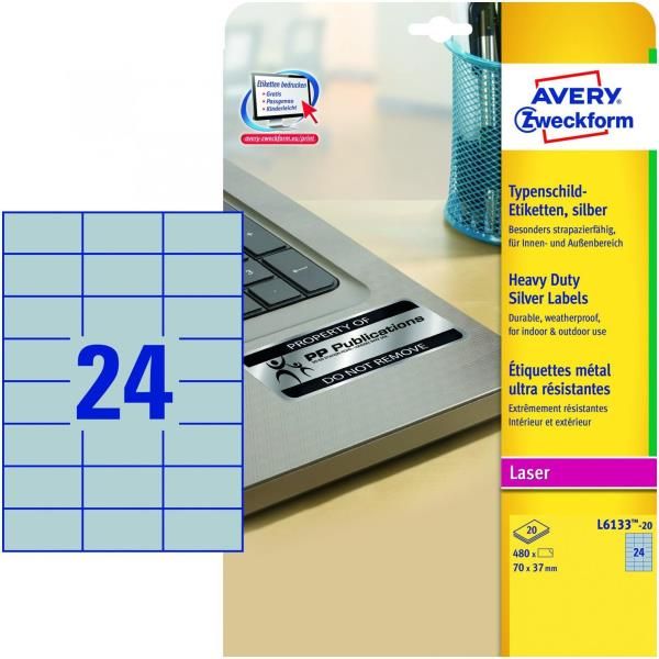 Etichette adesive L6133 - in poliestere - laser - permanenti - 70 x 37 mm - 24 …