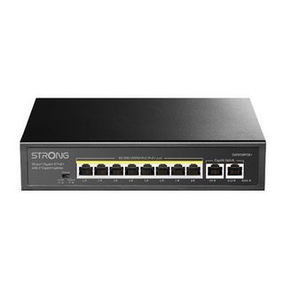STRONG SW8010POEP SWITCH NON GESTITO 10 PORTE 8 PORTE GIGABIT PoE + MAX 100 W +…
