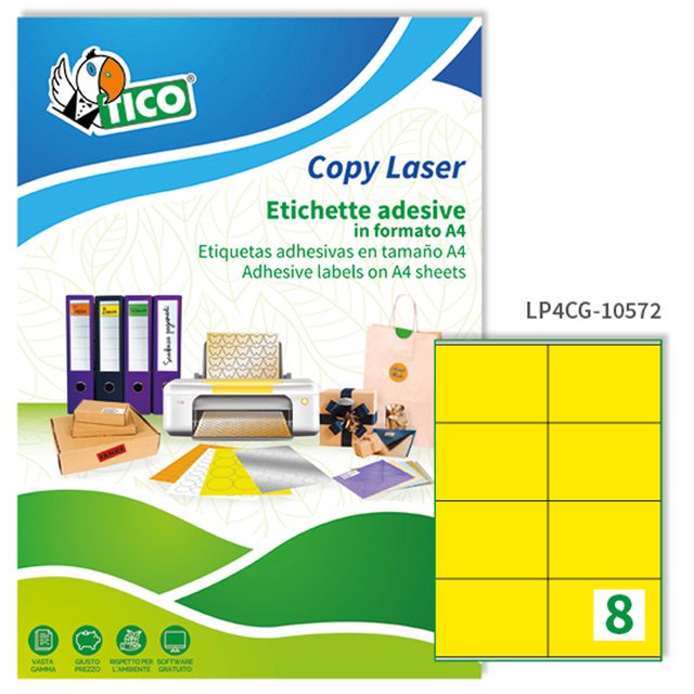 Etichette adesive LP4C - in carta - permanenti - 105 x 72 mm - 8 et/fg - 70 fog…