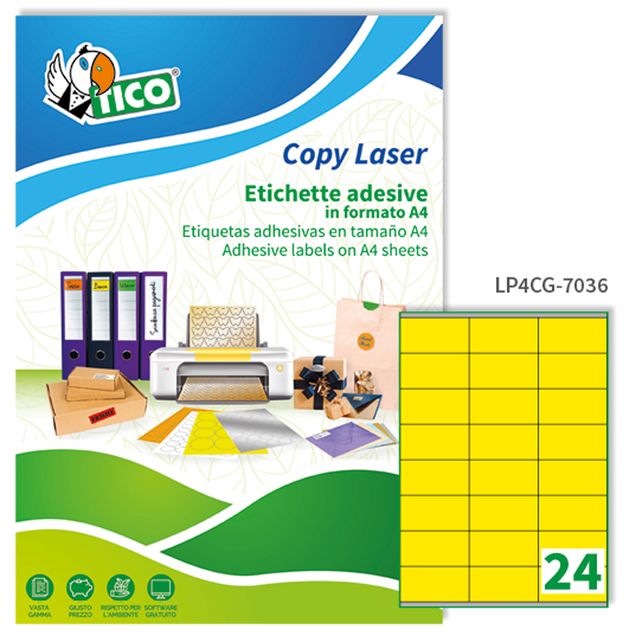 Etichette adesive LP4C - in carta - permanenti - 70 x 36 mm - 24 et/fg - 70 fog…
