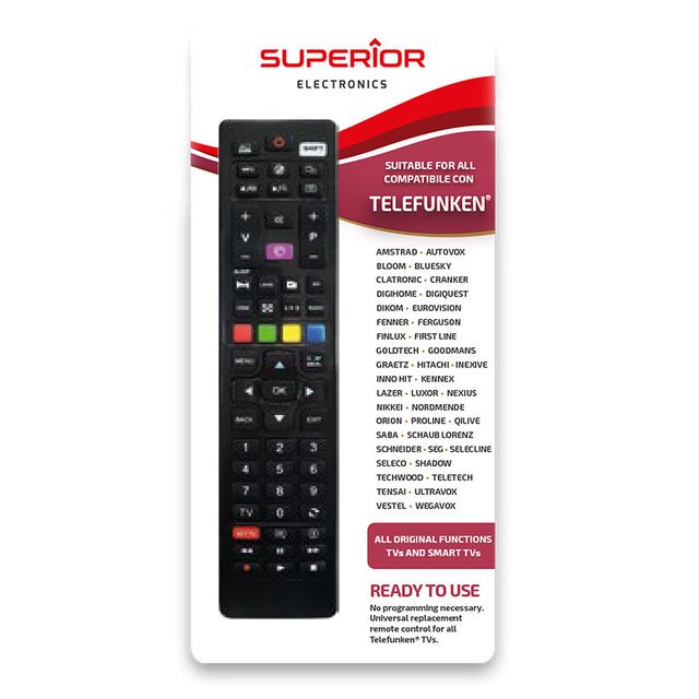 SUPERIOR TELECOMANDO UNIVERSALE TELEFUNKEN VESTEL MULTIBRAND SUPTRB018