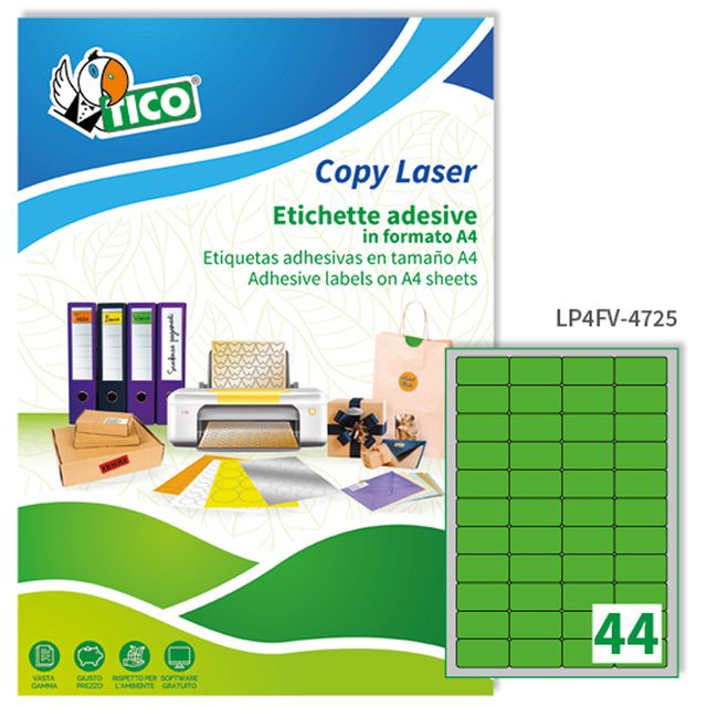 Etichette adesive LP4F - in carta - angoli arrotondati - permanenti - 47,5 x 25…