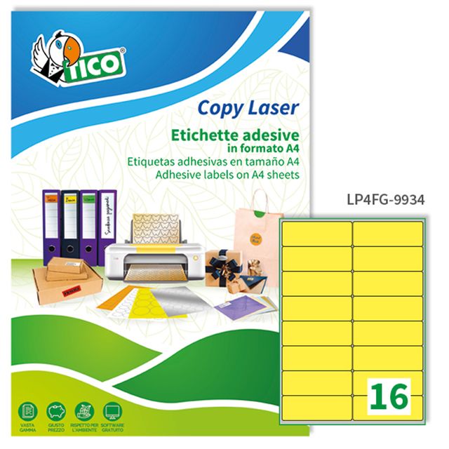 Etichette adesive LP4F - in carta - angoli arrotondati - permanenti - 99,1 x 34…