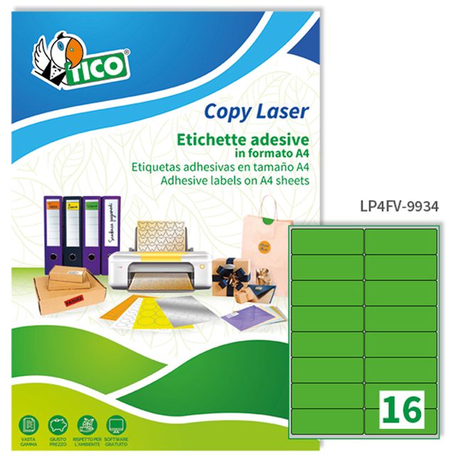 Etichette adesive LP4F - in carta - angoli arrotondati - permanenti - 99,1 x 34…