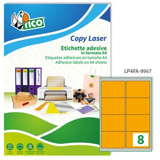 Etichette adesive LP4F - in carta - angoli arrotondati - permanenti - 99,1 x 67…